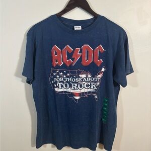 AC/DC Americana Graphic Tee | Men’s Large | Rock Band Shirt USA Map